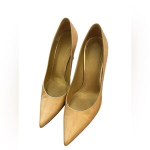 Stuart Weitzman Heist Women’s Nude Patent Leather High Heel Pumps – Size 10
